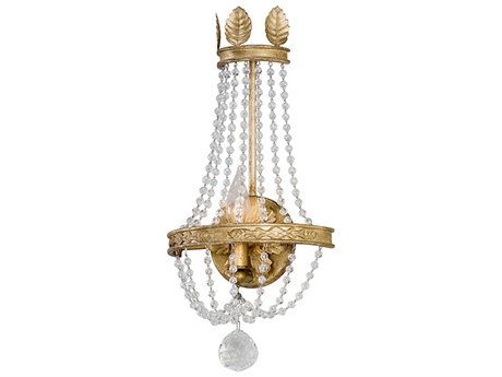 Troy Lighting Viola 1-Light Distressed Gold Leaf Glass Wall Sconce