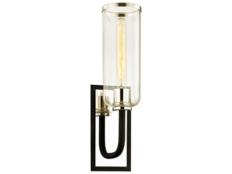 Troy Lighting Aeon 1-Light Carbide Black Glass Wall Sconce