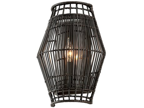 Troy Lighting Hunters Point 1-Light Dark Espresso Black Glass Wall Sconce