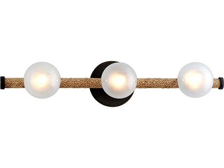 Troy Lighting Nomad 3-Light Classic Bronze Natural Brown Glass LED Vanity Light