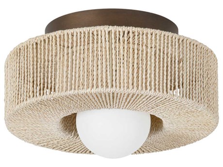 Troy Lighting Coleman 1-Light Bronze Leaf Round Flush Mount