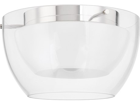 Troy Lighting Dutton 1-Light Polished Nickel Glass Flush Mount