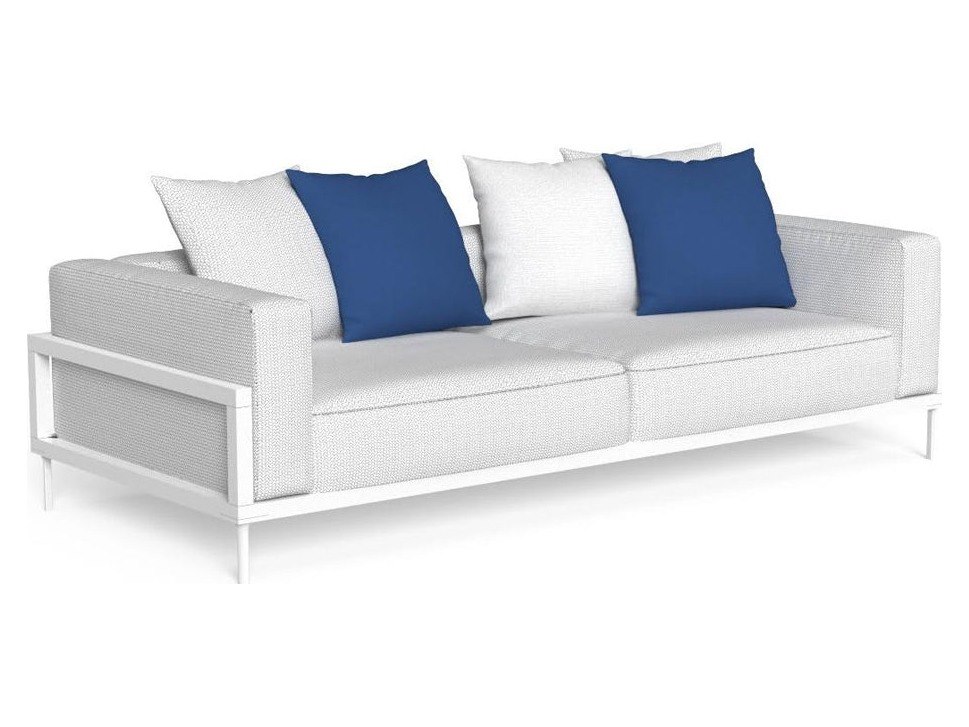 Talenti USA CleoSoft Alu Sofa Quick Ship - White / Silver