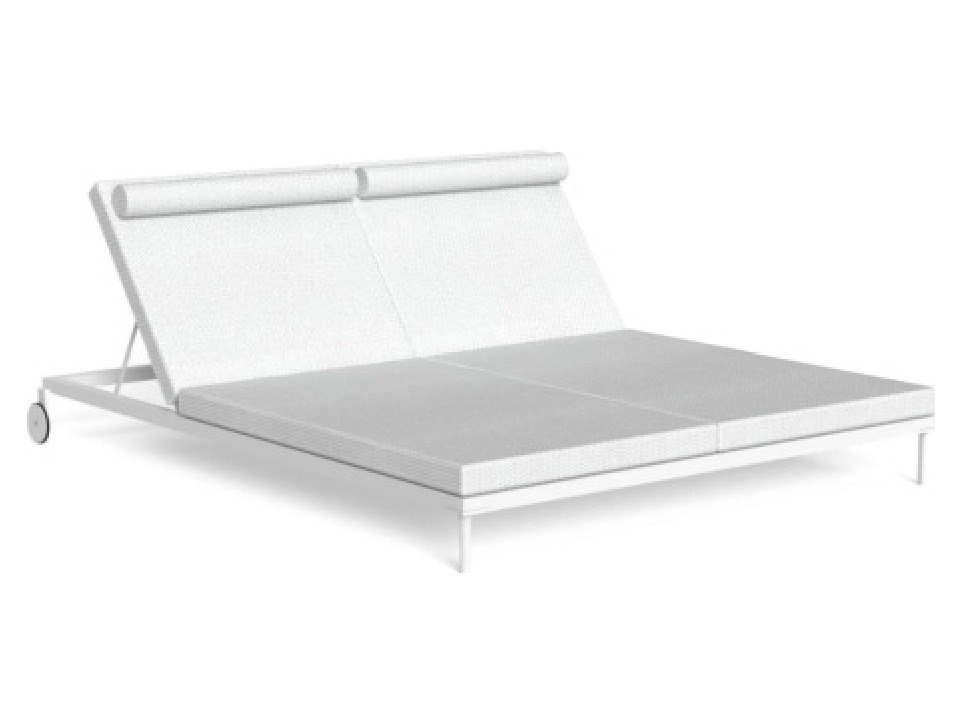Talenti USA CleoSoft Alu Double Sunbed Quick Ship - White / Silver