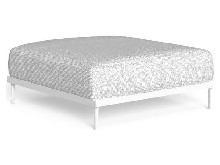 Talenti USA CleoSoft Alu Sofa Pouf Quick Ship - White / Silver