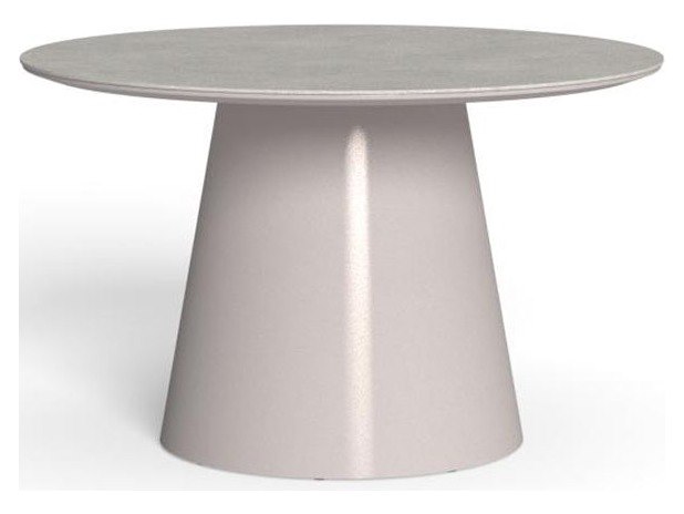 Talenti USA Dolcevita Alu Dining Table D120 Quick Ship - Warm White / Gres Beige