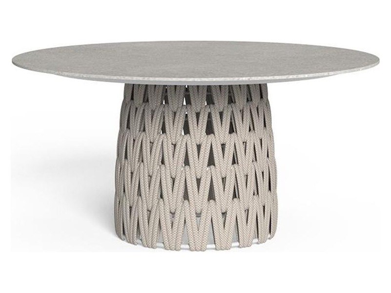 Talenti USA Swipe Dining Table D150 Quick Ship - White / Gres Beige