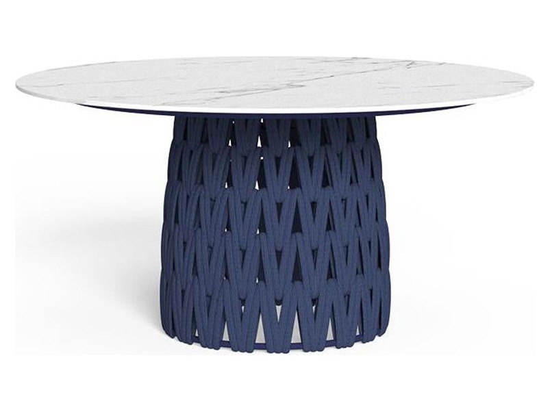 Talenti USA Swipe Dining Table D150 Quick Ship - Blue / Gres Calacatta