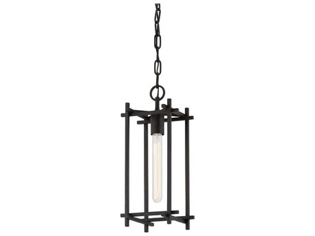 Troy Lighting Huck 1-Light Black Geometric Lantern Mini Pendant