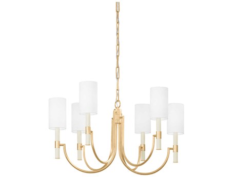 Troy Lighting Gustine 6-Light Vintage Gold Leaf Candelabra Chandelier