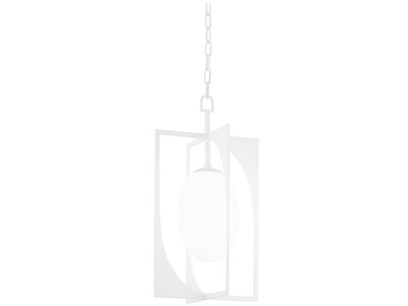 Troy Lighting Enzo 1-Light White Glass Geometric Pendant