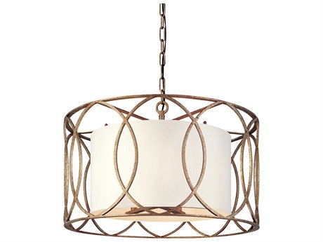 Troy Lighting Sausalito 5-Light Silver Gold Drum Pendant