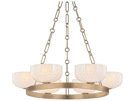 Troy Lighting Caelum 6-Light Patina Brass Bowl Chandelier