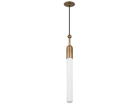 Troy Lighting Darby 1-Light Patina Brass Cylinder Mini Pendant