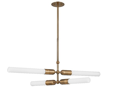 Troy Lighting Darby 4-Light Patina Brass Tiered Chandelier