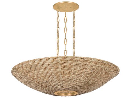 Troy Lighting Ollie 6-Light Vintage Gold Leaf Bowl Pendant