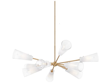 Troy Lighting Camarillo 10-Light Patina Brass Glass Chandelier