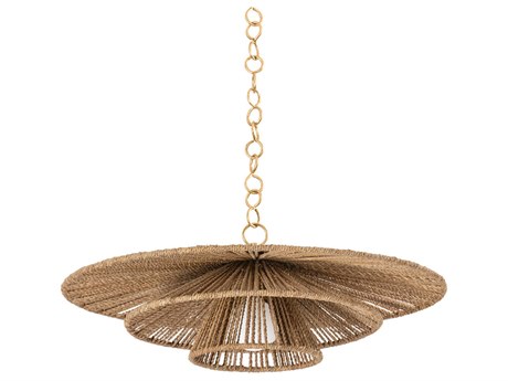 Troy Lighting Levan 1-Light Vintage Gold Leaf Silver Tiered Pendant
