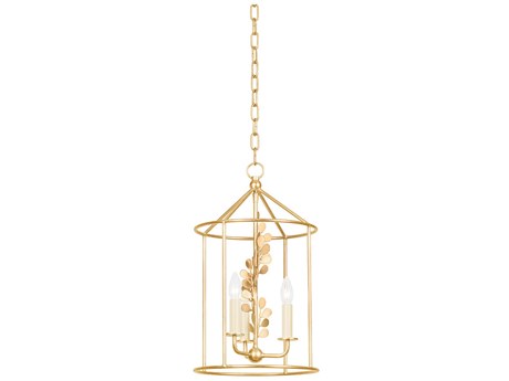 Troy Lighting Adrienne 3-Light Vintage Gold Leaf Lantern Mini Pendant