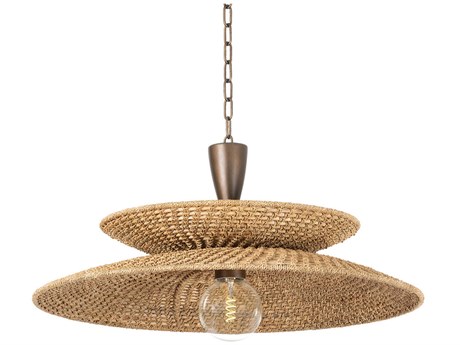 Troy Lighting Landry 1-Light Bronze Leaf Dome Pendant