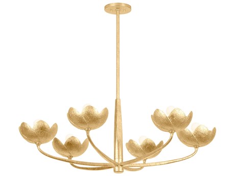 Troy Lighting Arcata 6-Light Vintage Gold Leaf Chandelier