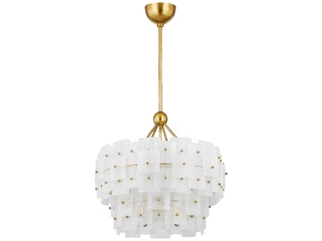Troy Lighting Jacik 6-Light Vintage Gold Leaf White Chandelier