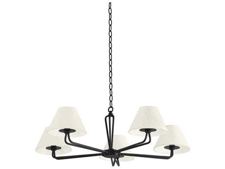 Troy Lighting Ozias 5-Light Black Candelabra Empire Chandelier