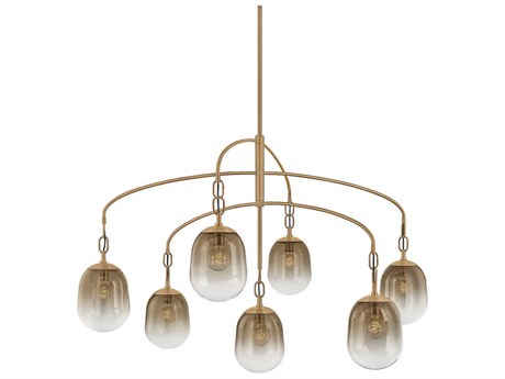 Troy Lighting Harvey 7-Light Patina Brass Tiered Chandelier