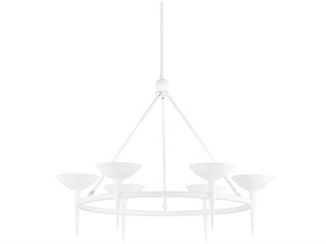 Troy Lighting Cecilia 6-Light White Bowl Chandelier