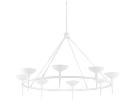 Troy Lighting Cecilia 8-Light White Bowl Chandelier
