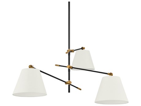 Troy Lighting Navin 3-Light Patina Brass Black Empire Chandelier