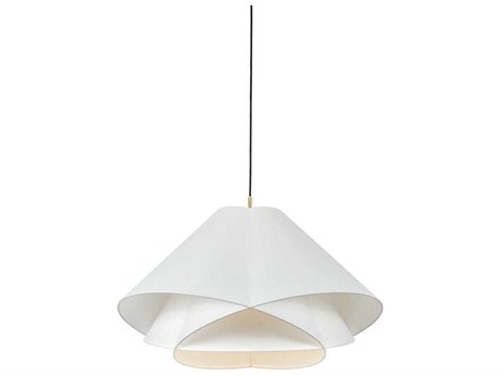Troy Lighting Edna 1-Light Vintage Gold Leaf White Pendant