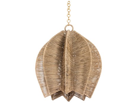 Troy Lighting Valatie 1-Light Vintage Gold Leaf Brown Pendant