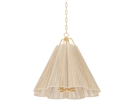 Troy Lighting Sonoma 4-Light Vintage Gold Leaf Bell Pendant