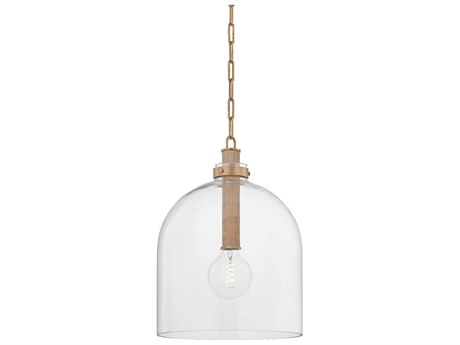 Troy Lighting Kori 1-Light Patina Brass Cylinder Pendant