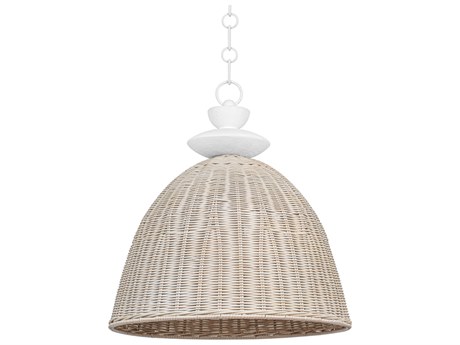 Troy Lighting Kahn 1-Light Gesso White Dome Pendant