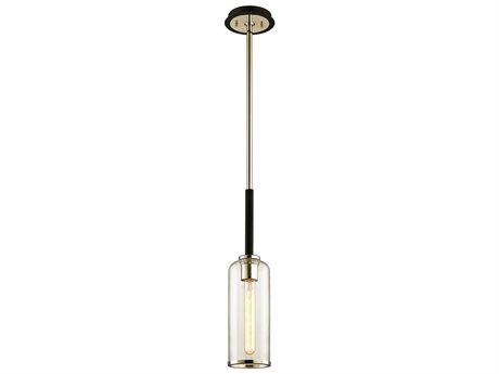 Troy Lighting Aeon 1-Light Carbide Black Glass Cylinder Mini Pendant