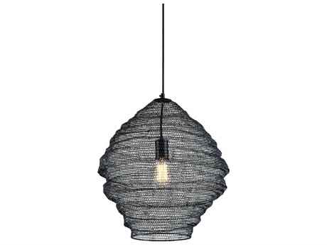 Troy Lighting Wabi Sabi 1-Light Black Pendant