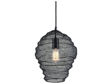 Troy Lighting Wabi Sabi 1-Light Black Pendant