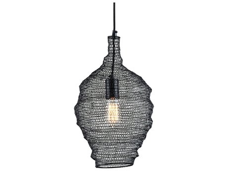 Troy Lighting Wabi Sabi 1-Light Black Mini Pendant