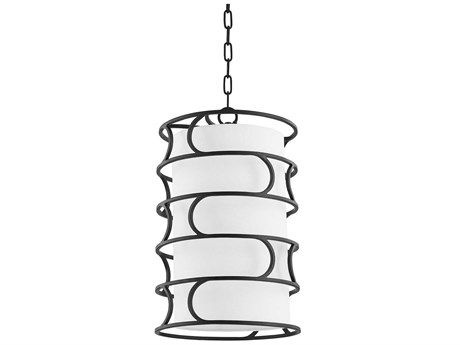 Troy Lighting Reedley 3-Light Forged Iron Black Cylinder Pendant