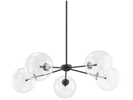 Troy Lighting Madrid 5-Light Soft Black Glass Globe Chandelier