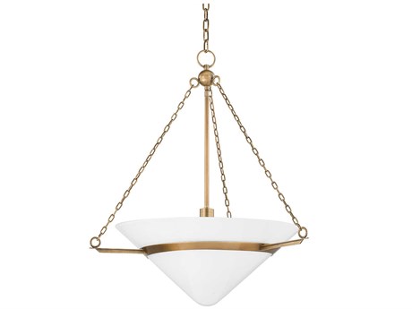 Troy Lighting Amador 1-Light Patina Brass Glass Pendant
