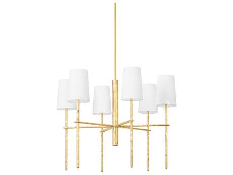 Troy Lighting River 6-Light Vintage Gold Leaf Empire Chandelier