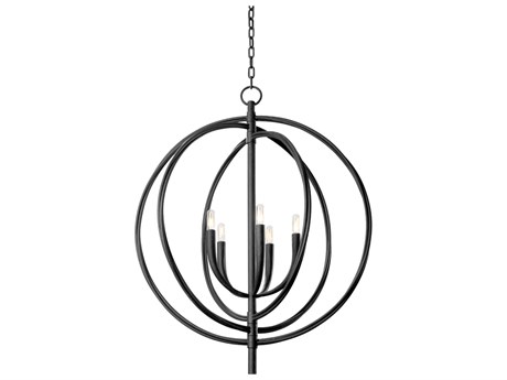 Troy Lighting Fillea 5-Light Black Iron Globe Chandelier