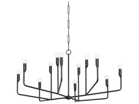 Troy Lighting Norman 12-Light Forged Iron Black Candelabra Chandelier