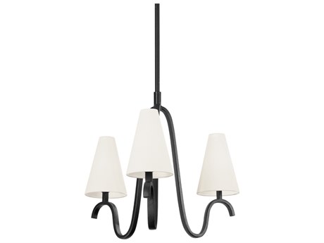 Troy Lighting Melor 3-Light Forged Iron Black Candelabra Empire Chandelier