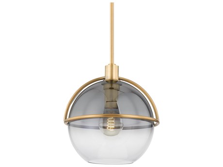 Troy Lighting Ivins 1-Light Patina Brass Glass Globe Mini Pendant