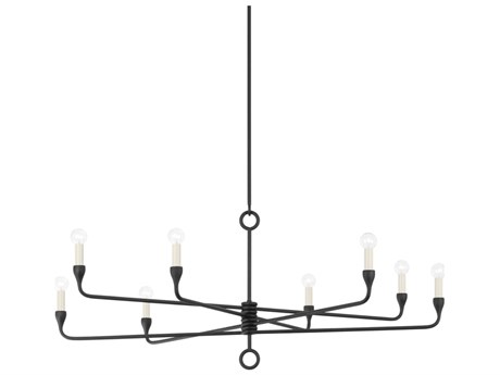 Troy Lighting Orson 8-Light Black Iron Candelabra Chandelier