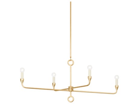 Troy Lighting Orson 4-Light Vintage Gold Leaf Linear Island Pendant